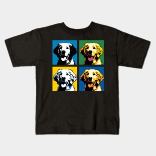 Pop Retro Flat-coated Retriever Art - Cute Puppy Kids T-Shirt